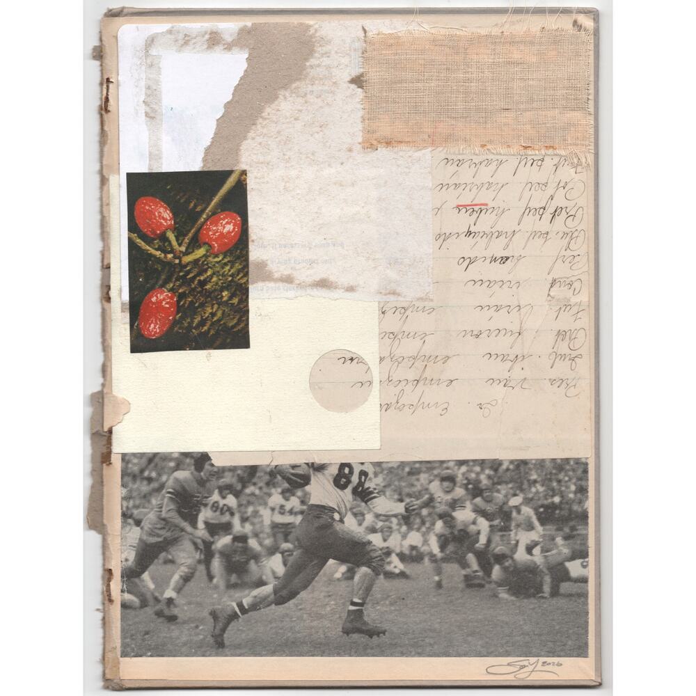 Original Mixed Media Modern Art Collage "Nidifugous" 7.75x10.5" Signed